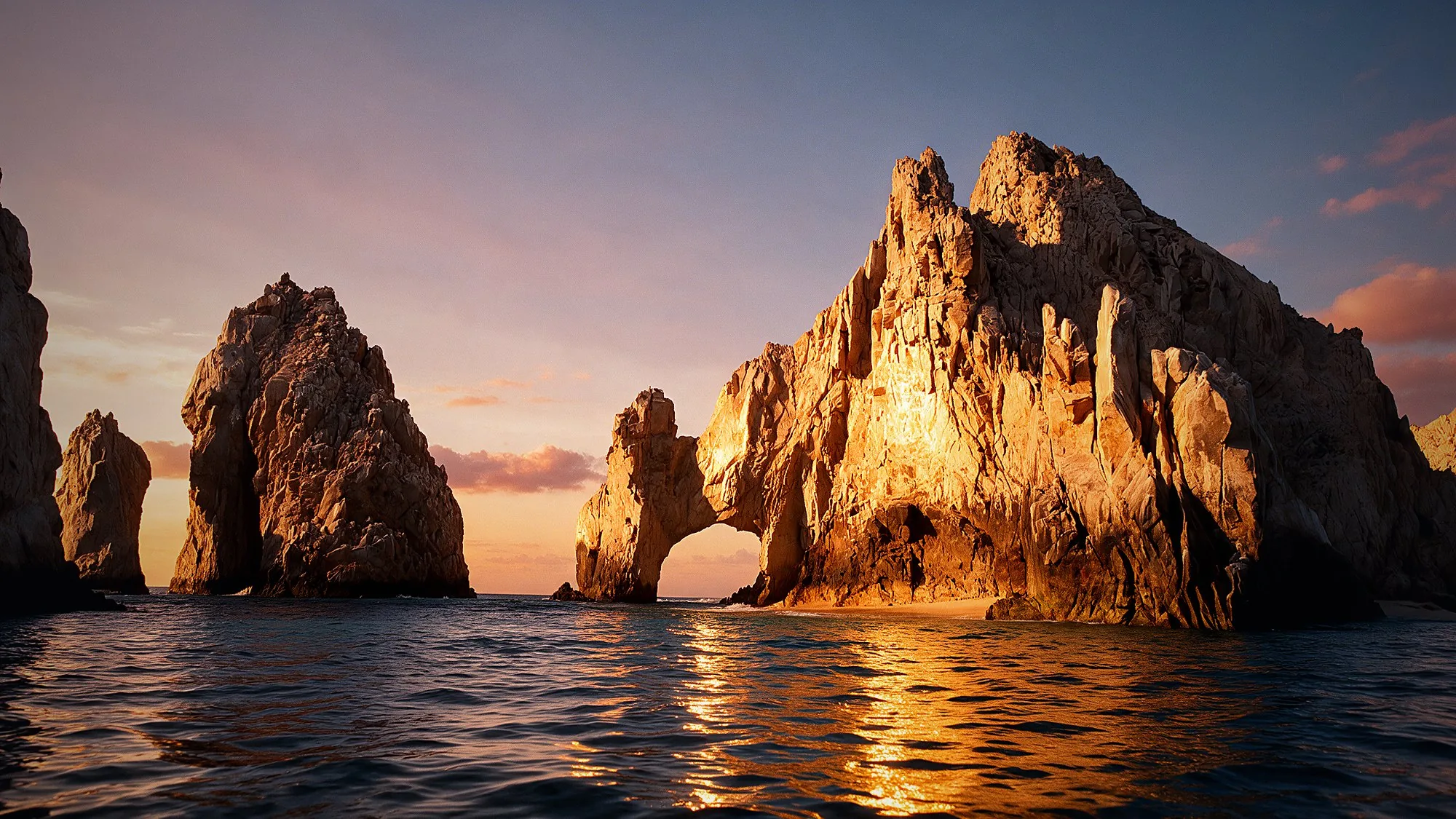 El Arco de Cabo San Lucas al atardecer · Tour a Los Cabos con Transtour