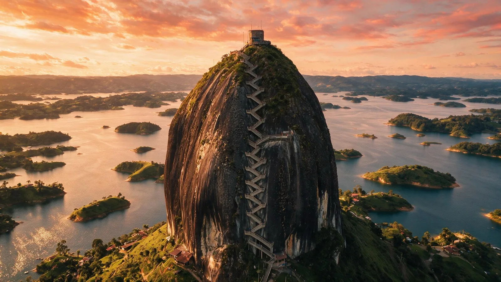 El Peñol de Guatapé al atardecer · Tour a Medellín con Transtour