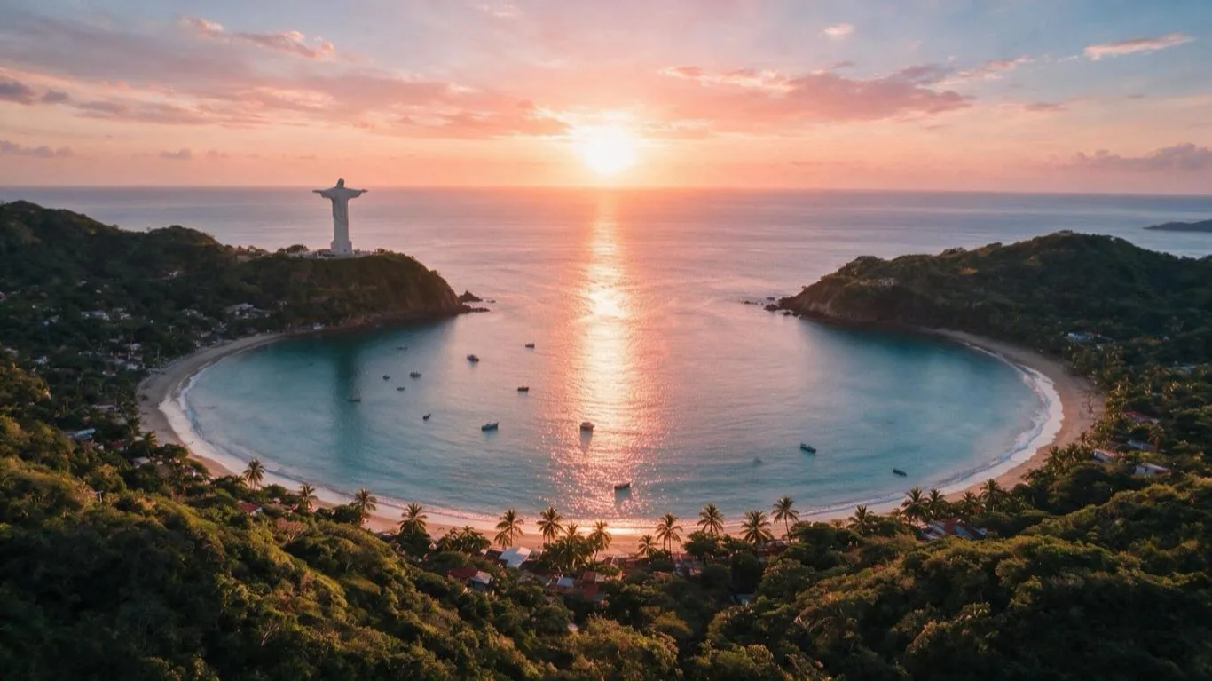 Bahía de San Juan del Sur al atardecer · Tour a Nicaragua Colonial con Transtour