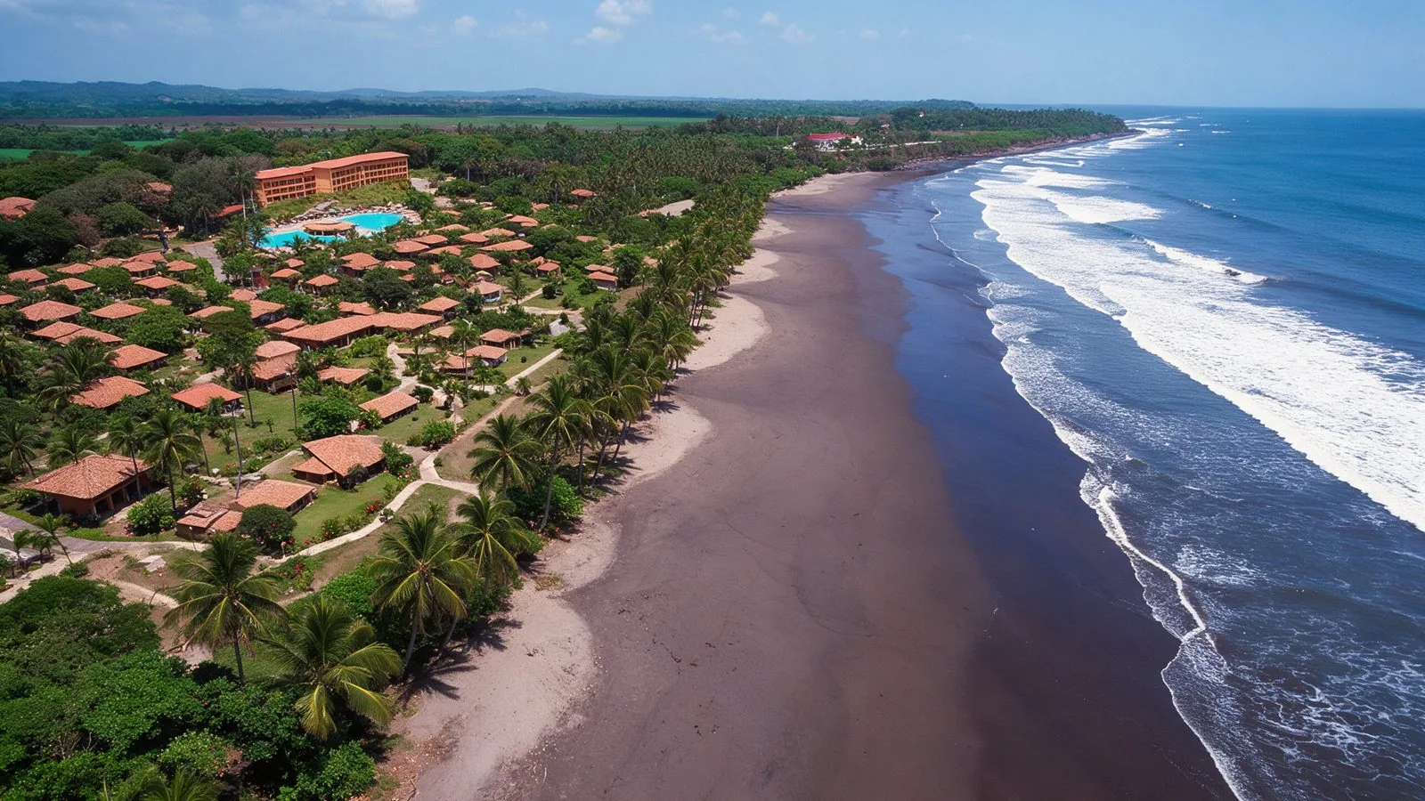 Barceló Montelimar y su playa en el Pacífico de Nicaragua, vista aérea · Tour a Nicaragua Montelimar con Transtour