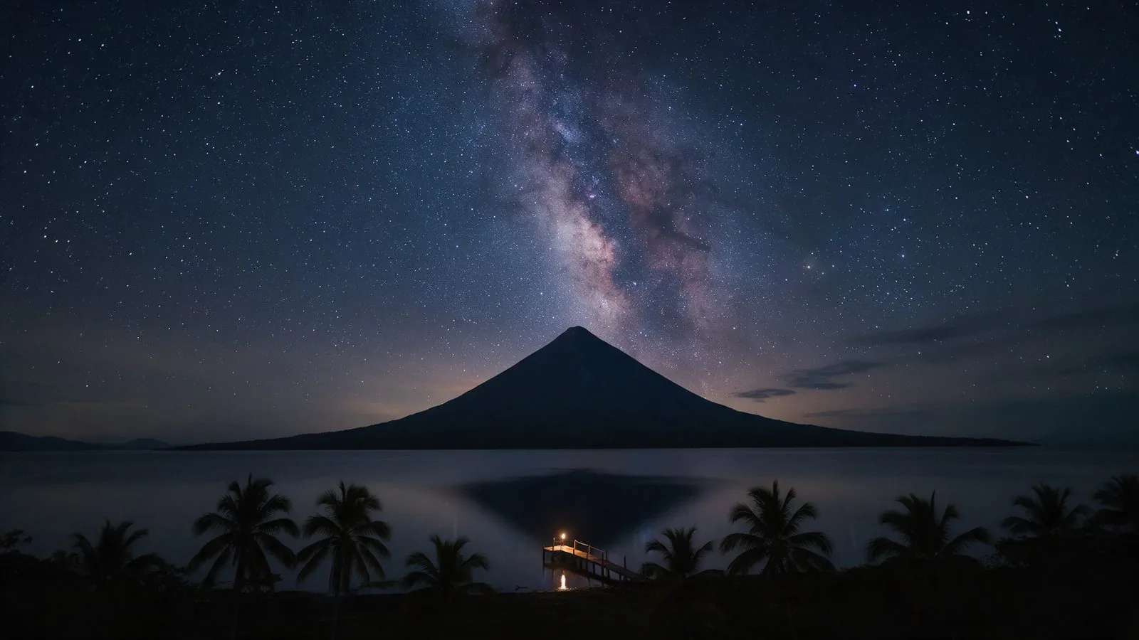 Volcán Concepción bajo un cielo estrellado en el Lago de Nicaragua · Tour a Nicaragua Ometepe con Transtour